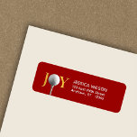 Étiquette Golf Christmas Joy Return Adresse<br><div class="desc">Célébrez la saison avec une touche d'élégance et un amour pour le jeu. Cette étiquette d'adresse de retour de Noël comporte le message joyeux "JOY" dans une empreinte élégante fausse or, ajoutant une atmosphère festive personnalisée à votre correspondance de vacances. Le tour intelligent ? Le "O" dans "JOY" est remplacé...</div>
