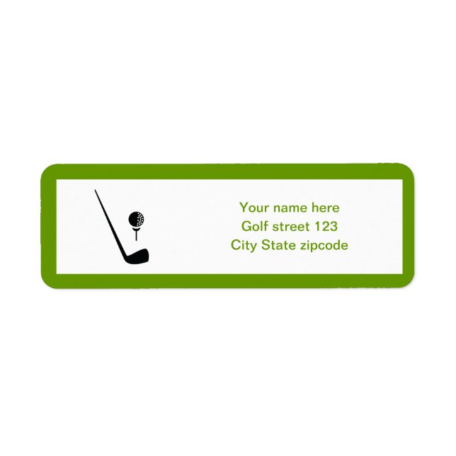 Étiquette Golf club and ball black, green custom (Devant)