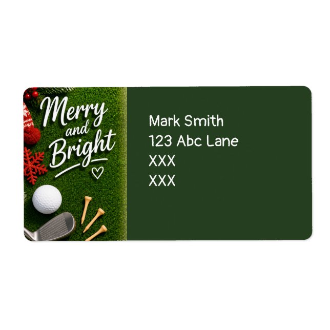 Étiquette Golf thème de Noël (Devant)