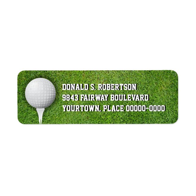 Étiquette Golfball dans l'herbe (Devant)