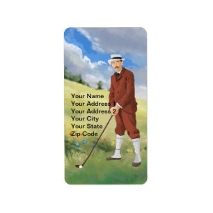 Étiquette Golfeur vintage dans le rugueux