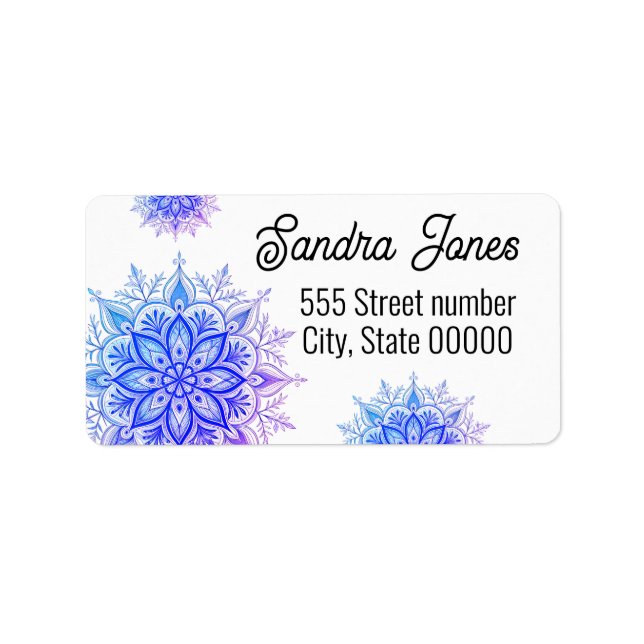 Étiquette Gorgeous address labels snowflake (Devant)