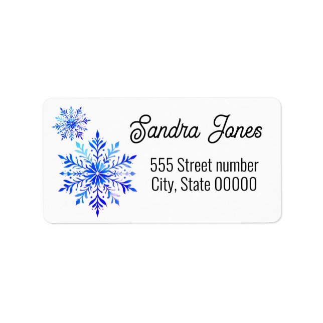 Étiquette Gorgeous address labels snowflake (Devant)
