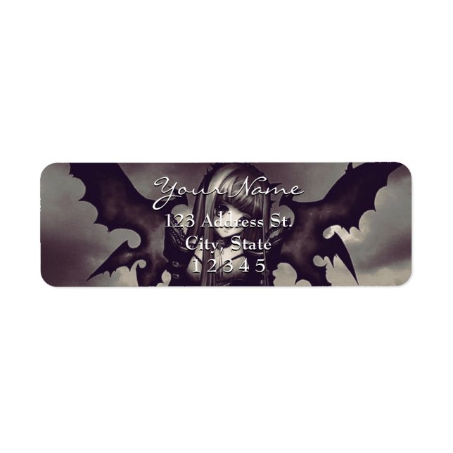Étiquette Goth Dark Anime Fairy Adresse de retour (Devant)