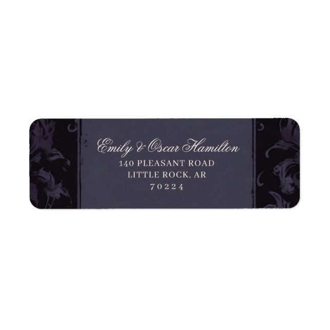 Étiquette Gothic Elegance Purple Boho Skull Return Address (Devant)