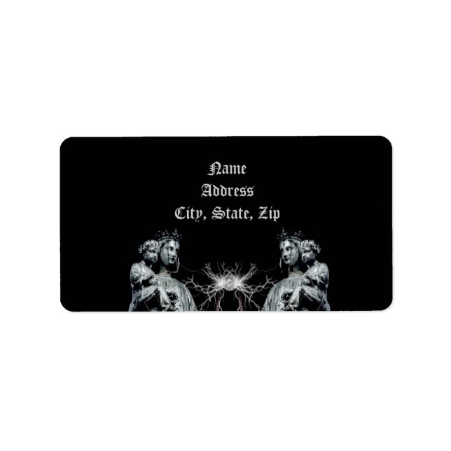 Étiquette Gothique béni mère et enfant (Devant)