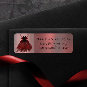 Étiquette Gothique Fairy Crimson Gown Adresse rouge rayonn