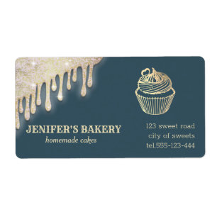 Étiquette Gouttes d'or cupcakes maison et gâteries emballage