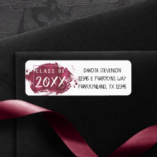 Étiquette Grad peint Adresse de retour Hot Pink Splatter