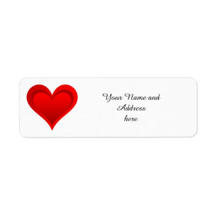Étiquette Gradients RED LOVE HEART + votre texte et vos idée