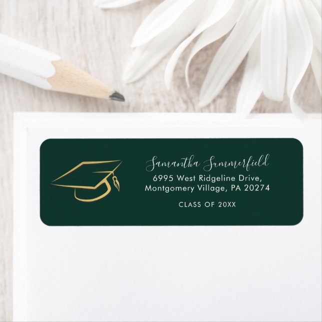 Étiquette Graduation 2026 Graduate Custom Return Address (En situation)