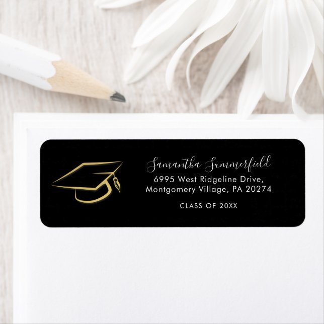 Étiquette Graduation 2026 Graduate Custom Return Address (En situation)