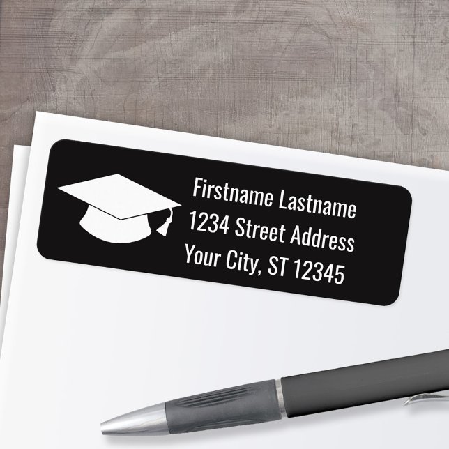 Étiquette Graduation Cap Return Address (Custom Return Address Labels - Low Minimum)