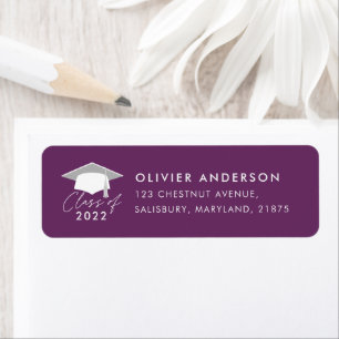 Étiquette Graduation élégante moderne violet classe de