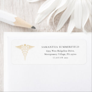 Étiquette Graduation Nurse Pining2025 Adresse de retour