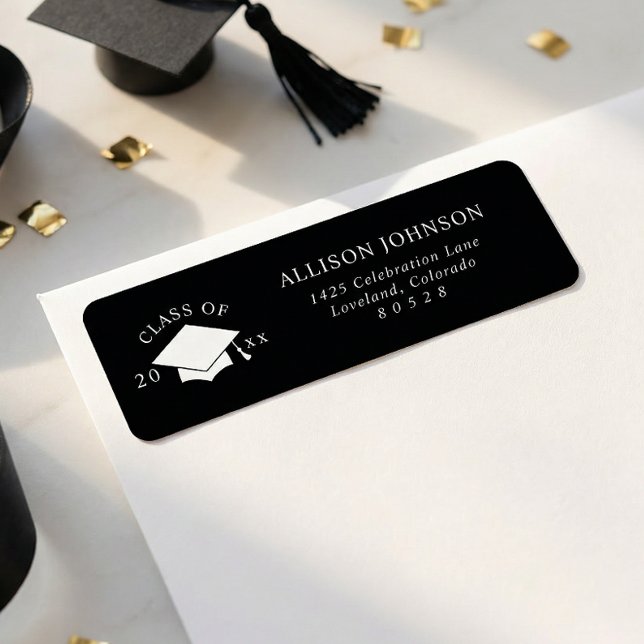 Étiquette Graduation Return Address (Créateur téléchargé)