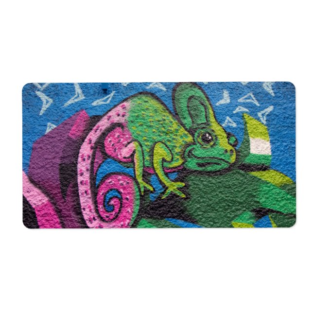 Étiquette Graffiti coloré Chameleon (Devant)