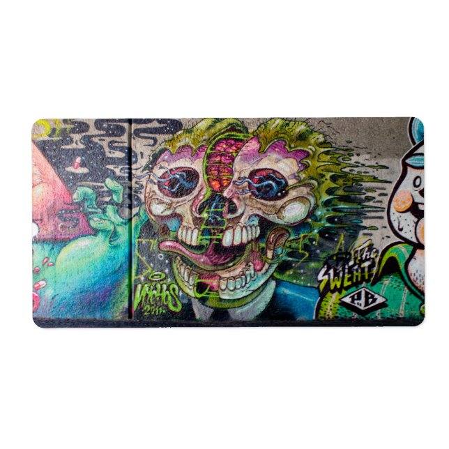 Étiquette Graffiti Crazy Type Horror Skull (Devant)