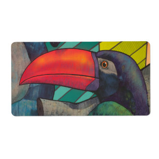 Étiquette Graffiti Toucan coloré