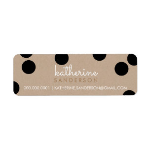 Étiquette GRAND CONFETTI SPOT moderne mignon gras kraft noir