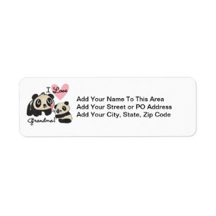 Étiquette Grand-maman d'amour des ours panda I