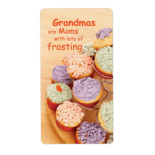 Étiquette Grand-mère Cupcakes Fête des mères, Vertical, Cade
