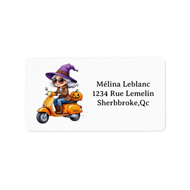 Étiquette Grand-mère Sorcière Stylée en Chibi sur (Devant)