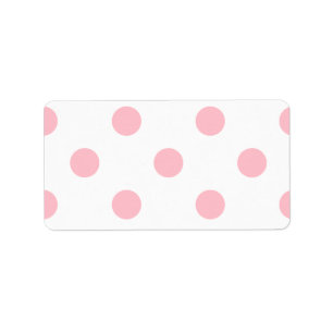 Étiquette Grand pois - rose sur le blanc