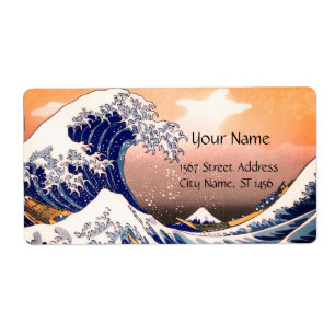 Étiquette GRANDE VAGUE Bleu Blanc