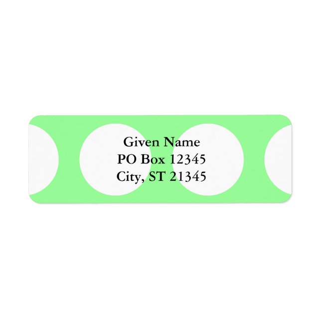 Étiquette Grands points blancs (Devant)