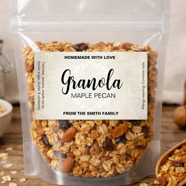 Étiquette Granola Personnalisable Faite à la Maiso (Créateur téléchargé)
