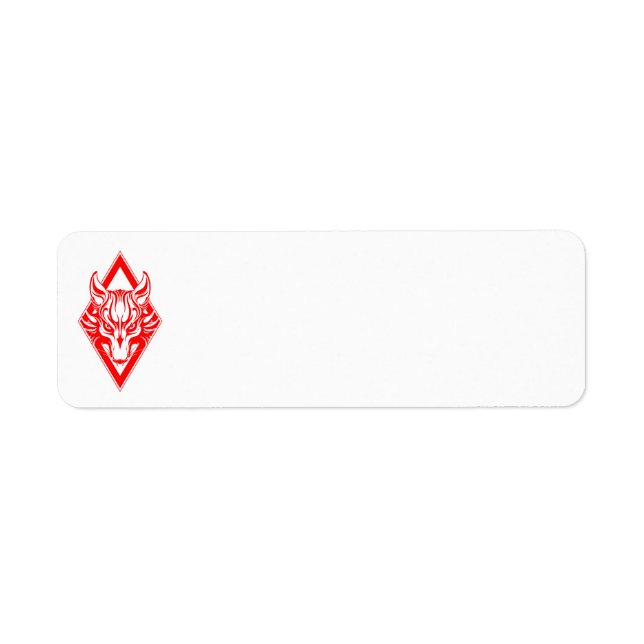 Étiquette Graphique de visage de loup de diamant rouge (Devant)