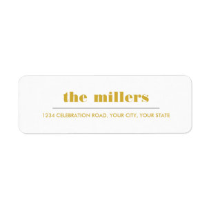Étiquette Graphique minimal Hipster jaune moutarde