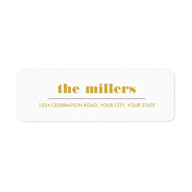 Étiquette Graphique minimal | Hipster jaune moutarde (Devant)