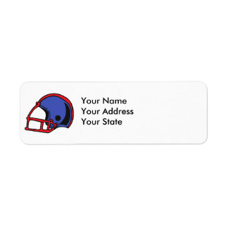 Étiquette graphisme de casque de football rouge et bleu