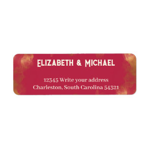 Étiquette Gras Élégant Or rose Magenta Mariage personnalisé