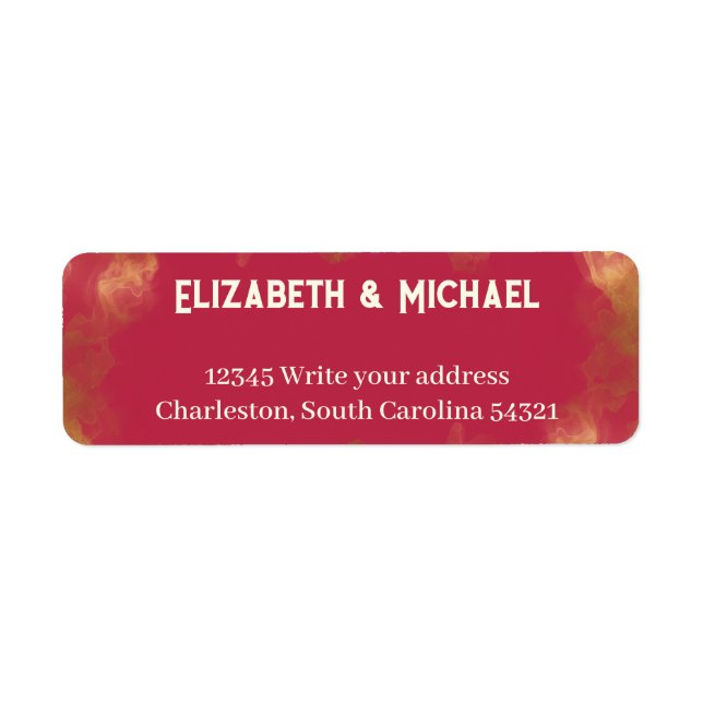 Étiquette Gras Élégant Or rose Magenta Mariage personnalisé (Devant)