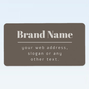 Étiquette Gras moderne foncé & clair Beige Marque ou Entrepr