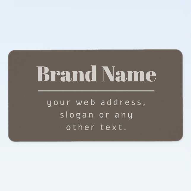 Étiquette Gras moderne foncé & clair Beige Marque ou Entrepr (Créateur téléchargé)