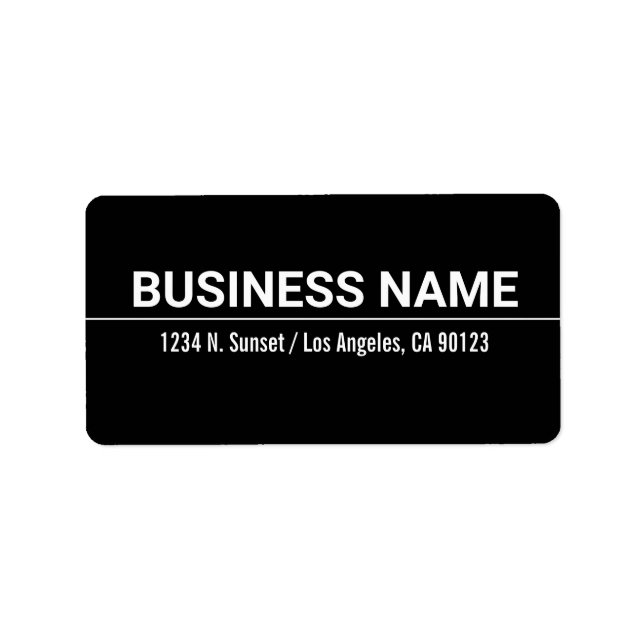 Étiquette Gras moderne Noir Blanc Affaires Adresse de retour (Devant)