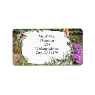 Étiquette Grasses et fleurs de printemps écologiques sauvage