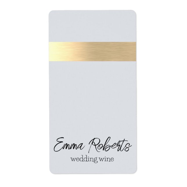 Étiquette Gray Gold Foil Rustique Faux (Devant)