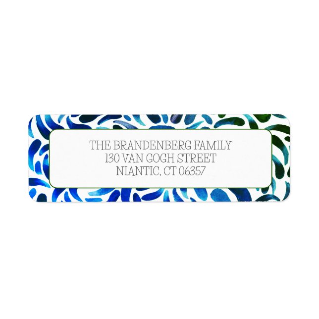 Étiquette Green & Blue Art Anniversaire Paint Party (Devant)