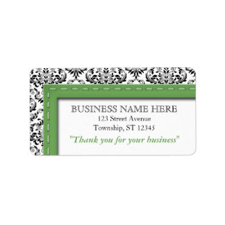 Étiquette Green & Damask "Merci pour votre entreprise"
