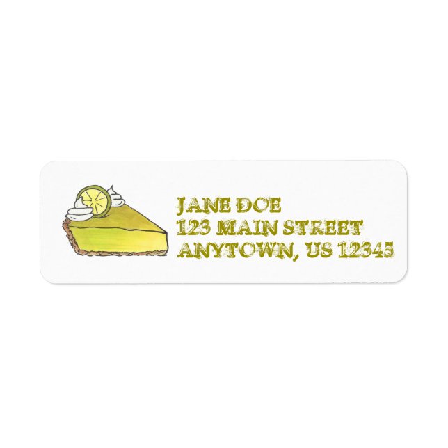 Étiquette Green Florida Key Lime Pie Slice Pièce Foin Alimen (Devant)