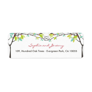 Étiquette Green Knotted Love Trees Spring Mariage Adresse