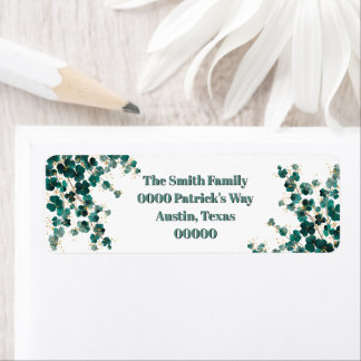 Étiquette Green Shamrocks and Gold 