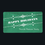 Étiquette Green Slanted Chalkboard Holiday Labels<br><div class="desc">Elegant and stylish Slanted Chalkboard Holiday Labels in green featuring an art deco border and a trendy chalkboard look background. These chic and trendy holiday labels are easy to customize with a customized Christmas greeting and would make great gift tags. Click "Customize It" for more personalization options.</div>