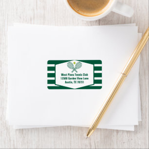 Étiquette Green Stried Tennis Country Club Adresse de retour
