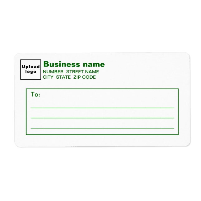 Étiquette Green Text Business Shipping Label (Devant)